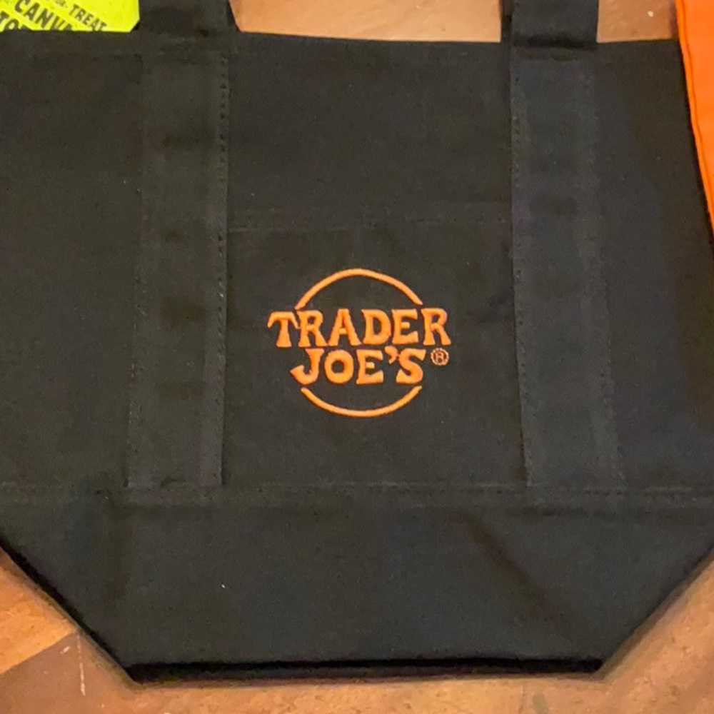 Trader Joe's Black and Orange Tote Bags - Picture 3 of 3